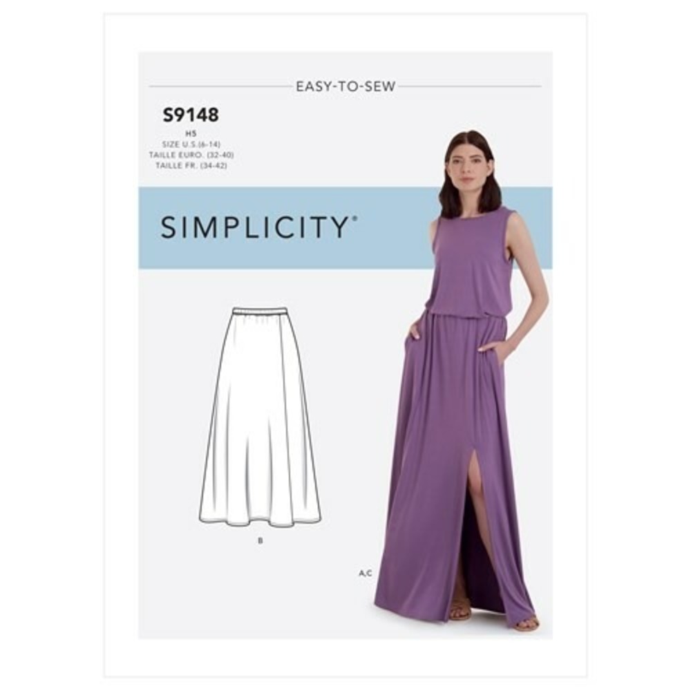 SIMPLICITY Misses' Pull-On Skirt & Flowy Top H5 Size (6 - 14) R10608 (S9148)